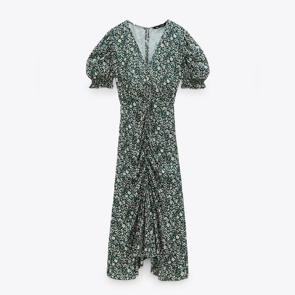 NWT Zara Midi Flpral Printed Dress - 6601-675 - Picture 1 of 15